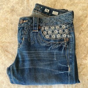 Miss Me Signature Cuffed Skinny - Premium Denim - Hand Stitched Detail - Size 26